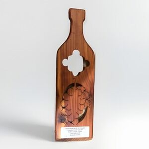 Handmade Aromatic Cedar Wine Bottle Cheese Board Serving Tray Dallas Texas